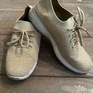 Women's Beige Knit Sneakers